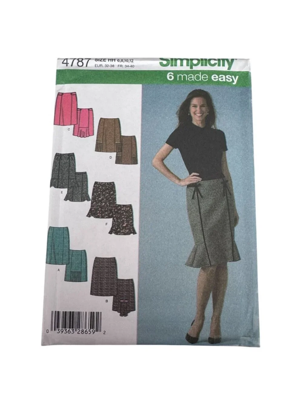 Simplicity Sewing Pattern 4787 Misses Skirt 6 Made Easy Workwear Work 6-12 Uncut